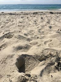 Scenic view of beach against sky