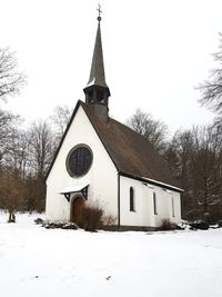 Church against sky during winter