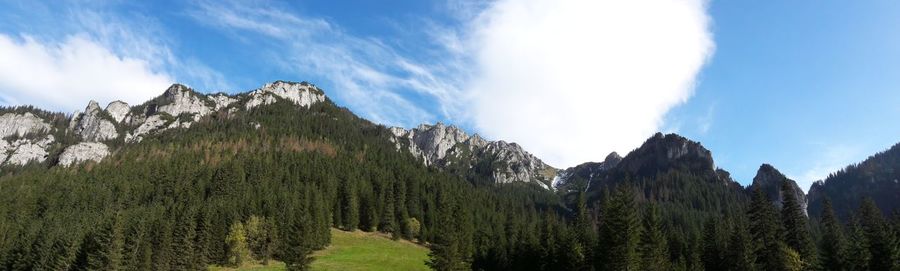 Panoramic shot of rocky mountains against sky