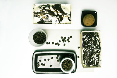 Close-up of object over white background