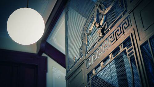 Low angle view of illuminated street light