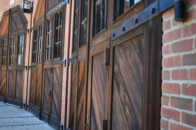 Low angle view of wall in building