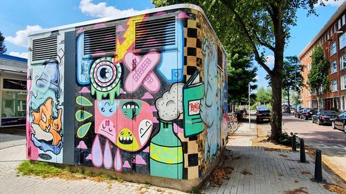 Graffiti on wall in city