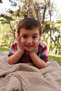 Portrait of happy boy smiling