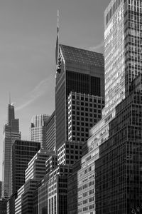 Low angle view of modern buildings in city