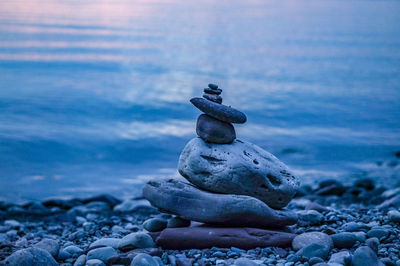 Stack of stones on beach