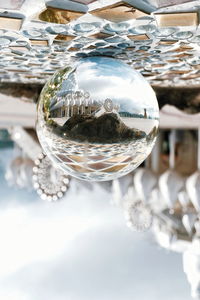 Close-up of crystal ball in water