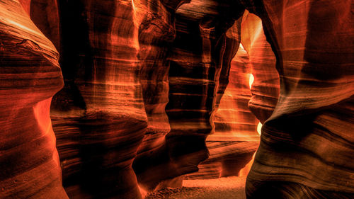 Full frame view of rock formations in canyon