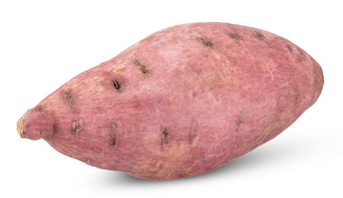 Close-up of strawberry against white background