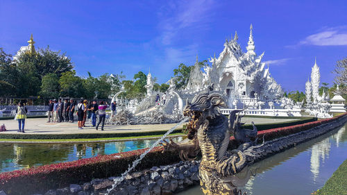 Panoramic view of fountain against sky