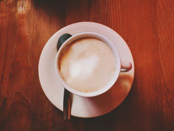 Directly above shot of coffee on table