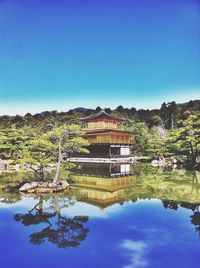 Reflection of built structure in water