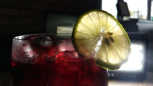 Close-up of drink in glass