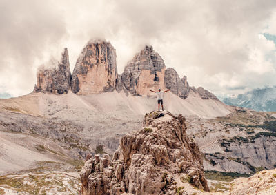 Scenic view of rocky mountains against sky