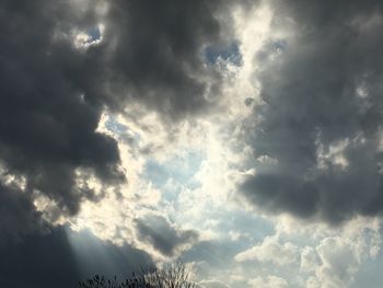 Low angle view of storm clouds in sky