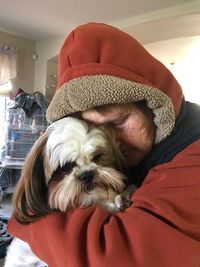Close-up of dog sticking out tongue