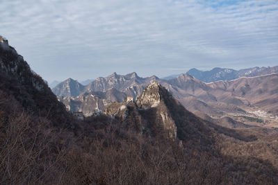 Panoramic view of mountains against sky