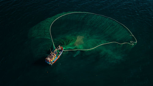 High angle view of sea