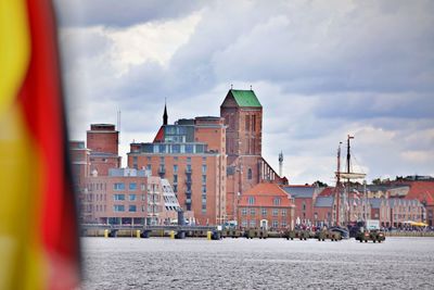 View over an old german harbor