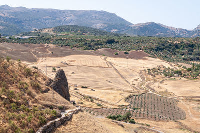 High angle view of road passing through landscape