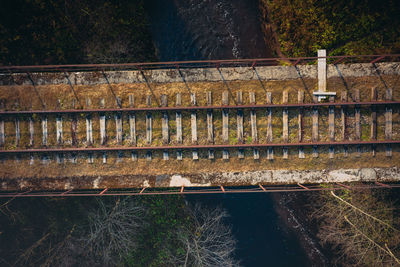 High angle view of railroad tracks