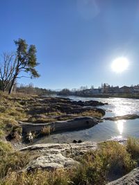 Scenic view of river against sky