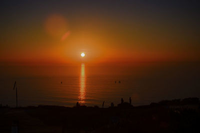 Scenic view of sea during sunset