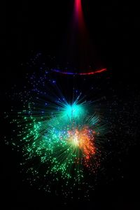 Firework display at night