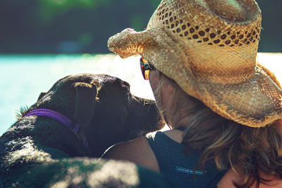 Close-up of people in hat