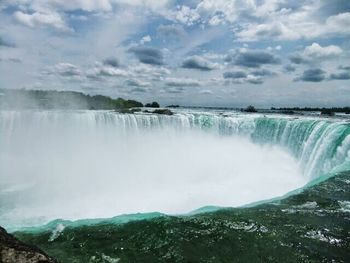 Scenic view of waterfall