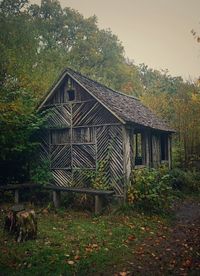 House and trees against sky