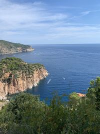 High angle view of sea against sky