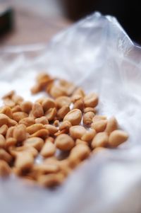 Close-up of peanuts in plate