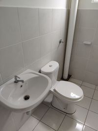 High angle view of bathroom