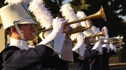 Panoramic view of people playing music concert