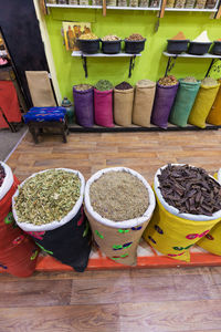 Various vegetables for sale at market stall