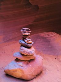 High angle view of stones on table