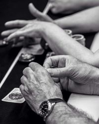 Close-up of hands of woman