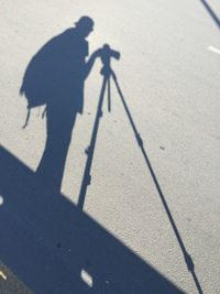 High angle view of shadow on leaf