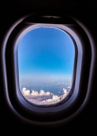 Landscape seen through airplane window