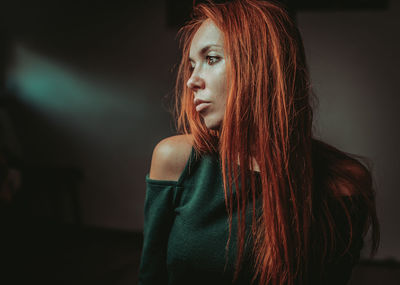 Young woman looking away