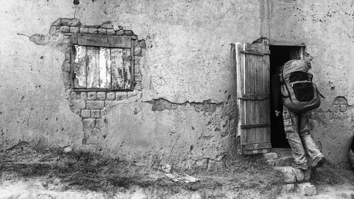 Weathered wall of old building