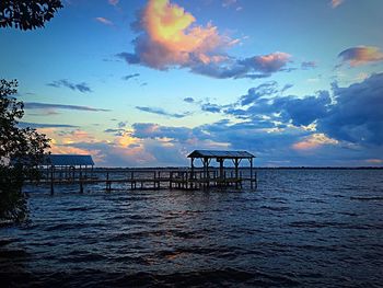 Scenic view of sunset over sea