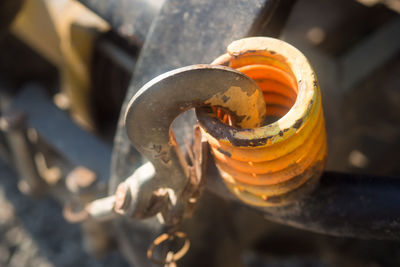 High angle view of rusty hook