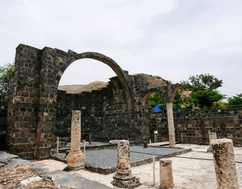 Old ruins of temple against sky