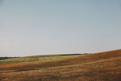 Scenic view of landscape against clear sky