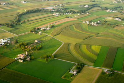 High angle view of golf course