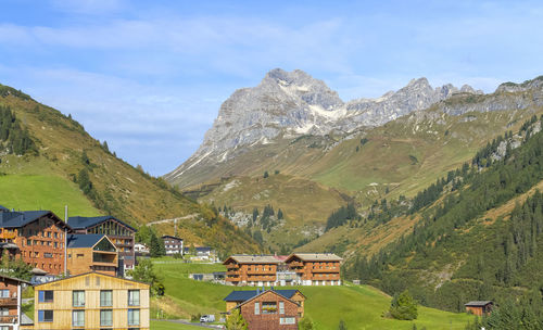 Scenic view of mountains against sky