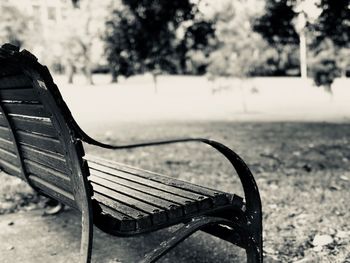 Empty bench in park