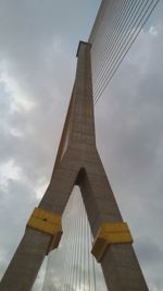 Low angle view of eiffel tower against sky